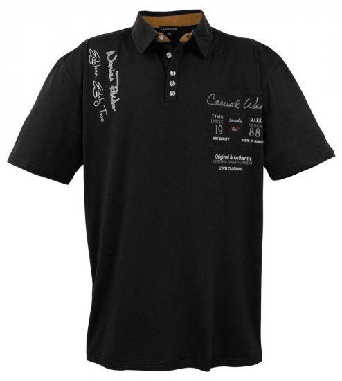 Lavecchia 610 Tričko s golierom Čierna - Polokošele - Polokošele 2XL-8XL