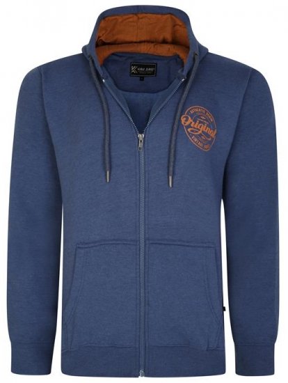 Kam Jeans 7060 Zip Thru Originals Denim Hoodie Royal Blue - Mikiny & mikiny bez kapucne - Mikiny & Mikiny s Kapucňou 2XL-12XL