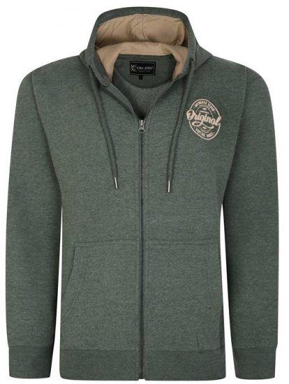 Kam Jeans 7060 Zip Thru Originals Denim Hoodie Khaki - Mikiny & mikiny bez kapucne - Mikiny & Mikiny s Kapucňou 2XL-12XL