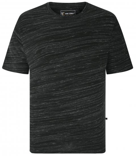 Kam Jeans 5738 Injected Marl Crew Neck T-Shirt Black - Tričká - Nadrozmerné tričká - 2XL-14XL