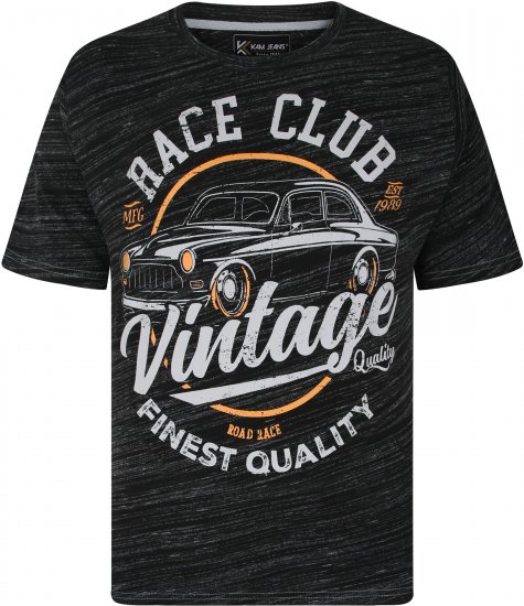 Kam Jeans 5740 Race Club Injected Marl Tee Black - Tričká - Nadrozmerné tričká - 2XL-14XL