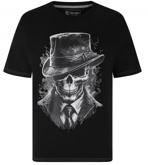 Kam Jeans 5734 Gentleman Skull Printed Black - Tričká - Nadrozmerné tričká - 2XL-14XL