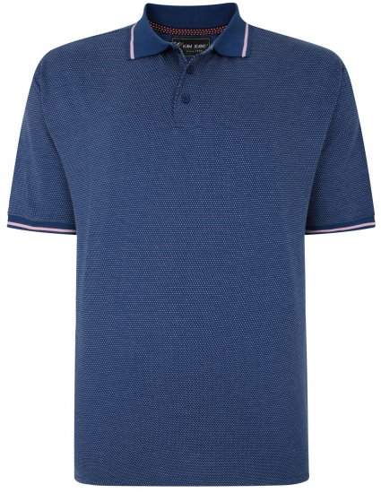Kam Jeans 5486 Dobby Print Jersey Polo Moonlight - Polokošele - Polokošele 2XL-8XL