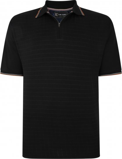 Kam Jeans 5491 Jersey Weave 1/4 Zip Polo Black - Polokošele - Polokošele 2XL-8XL