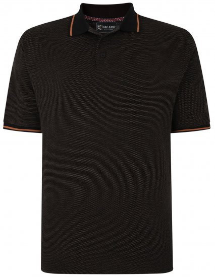 Kam Jeans 5486 Dobby Print Jersey Polo Black - Polokošele - Polokošele 2XL-8XL