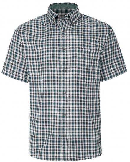 Kam Jeans 6285 Casual SS Check Shirt Evergreen - Košele - Košele 2XL-10XL