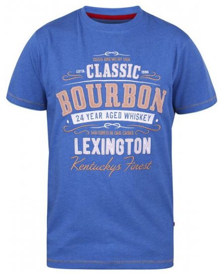D555 Macmillan Bourbon Whiskey Crew Neck T-Shirt Blue - Tričká - Nadrozmerné tričká - 2XL-14XL
