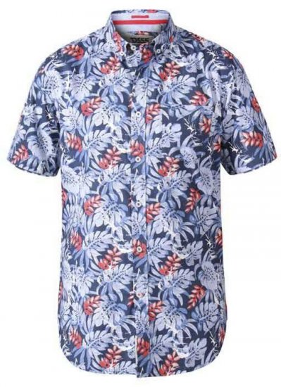 D555 Malibu Hawaiian Short Sleeve Shirt Blue - Košele - Košele 2XL-10XL