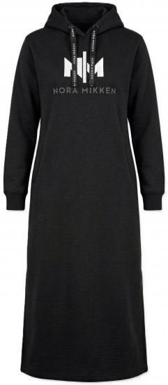 Nora Mikken MARI Maxi Hoodie Dress Black - Mikiny & mikiny bez kapucne - 
