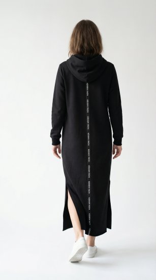 Nora Mikken MARI Maxi Hoodie Dress Black - Mikiny & mikiny bez kapucne - 