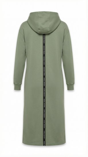 Nora Mikken MARI Maxi Hoodie Dress Green - Mikiny & mikiny bez kapucne - 