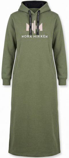 Nora Mikken MARI Maxi Hoodie Dress Green - Mikiny & mikiny bez kapucne - 