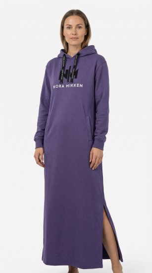 Nora Mikken MARI Maxi Hoodie Dress Purple - Mikiny & mikiny bez kapucne - 