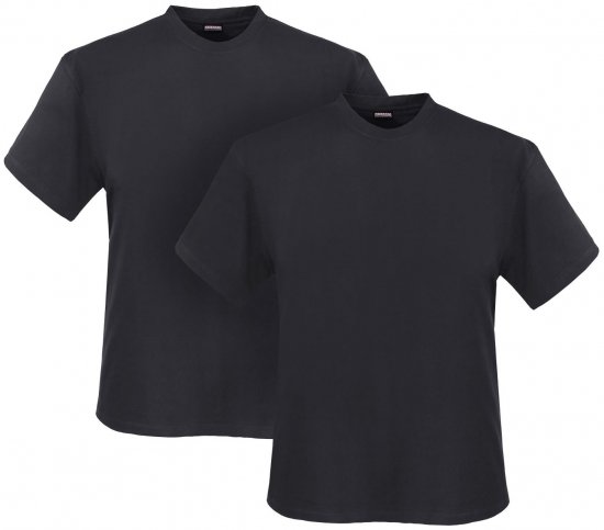Adamo Marlon Comfort fit 2-pack T-shirt Charcoal - Tričká - Nadrozmerné tričká - 2XL-14XL