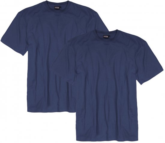 Adamo Marlon Comfort fit 2-pack T-shirt Denim Blue - Tričká - Nadrozmerné tričká - 2XL-14XL