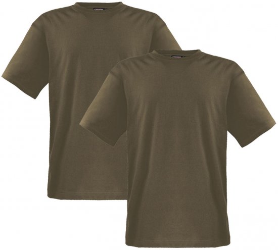 Adamo Marlon Comfort fit 2-pack T-shirt Khaki - Tričká - Nadrozmerné tričká - 2XL-14XL