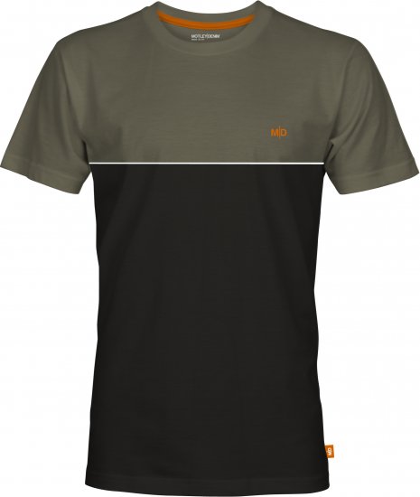 Motley Denim Athens Two-Toned T-Shirt Black/Dark Khaki - Tričká - Nadrozmerné tričká - 2XL-14XL