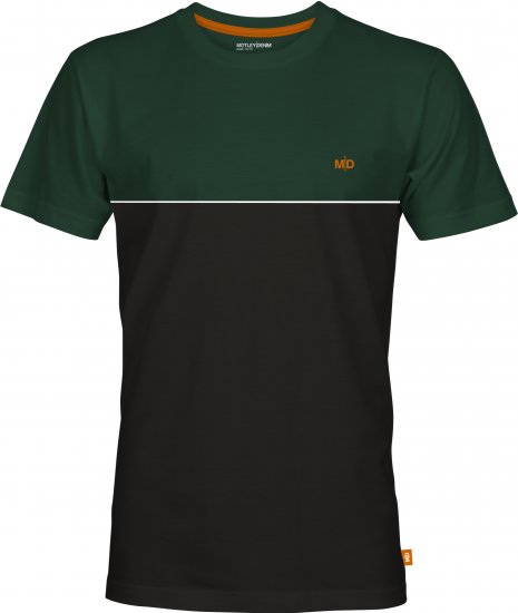 Motley Denim Athens Two-Toned T-Shirt Black/Racing Green - Tričká - Nadrozmerné tričká - 2XL-14XL