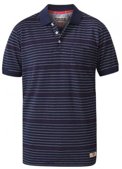 D555 Metro Stripe Jersey Polo Navy Stripe - Polokošele - Polokošele 2XL-8XL