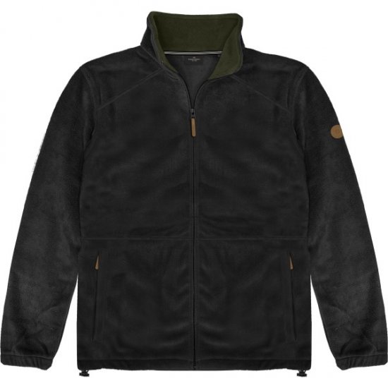Double Outfitters MFT-7088 Fleece Full-Zip Jacket Black - Bundy - Bundy Nadmerné Veľkosti 2XL-8XL