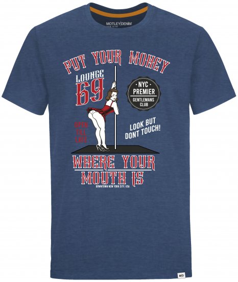 Motley Denim T-shirt Midtown Dark Indigo - Tričká - Nadrozmerné tričká - 2XL-14XL