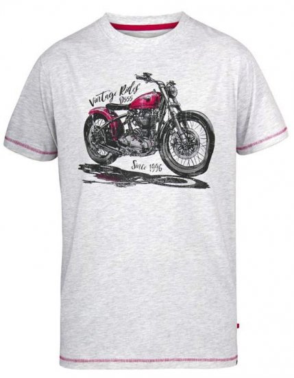 D555 Miles Vintage Rides Motorbike Crew Neck Printed T-Shirt - Tričká - Nadrozmerné tričká - 2XL-14XL