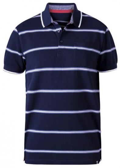 D555 Montego Twin Stripe Pique Polo - Polokošele - Polokošele 2XL-8XL