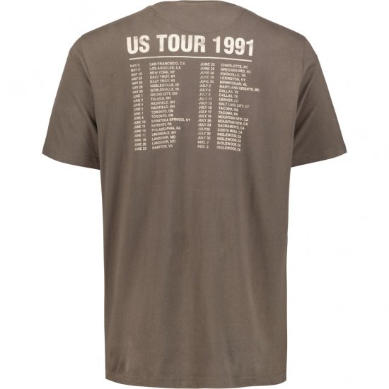 JP1880 T-Shirt Skull Print Guns N Roses Khaki - Tričká - Nadrozmerné tričká - 2XL-14XL