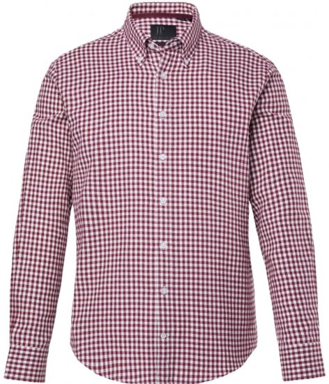 JP1880 Checked Flannel Shirt Long Sleeve Light Red Tall - PÁNSKE OBLEČENIE MT-6XLT - Veľkosti pre VYSOKÝCH