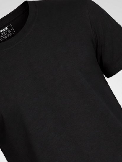 D555 Smartly Tričko okrúhly výstrih Čierna 5 kusy - Tričká - Nadrozmerné tričká - 2XL-14XL