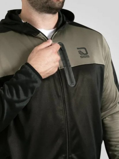 D555 Southport Mikina so zipsom a kapucňou Čierna - Mikiny & mikiny bez kapucne - Mikiny & Mikiny s Kapucňou 2XL-12XL