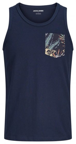 Jack & Jones Honolulu Pocket Tanktop Navy - Tričká - Nadrozmerné tričká - 2XL-14XL