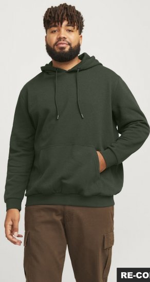 Jack & Jones Bradley Hoodie Dark Green - Mikiny & mikiny bez kapucne - Mikiny & Mikiny s Kapucňou 2XL-12XL