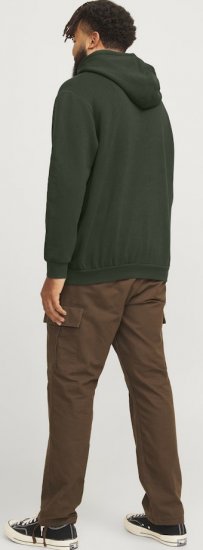 Jack & Jones Bradley Hoodie Dark Green - Mikiny & mikiny bez kapucne - Mikiny & Mikiny s Kapucňou 2XL-12XL