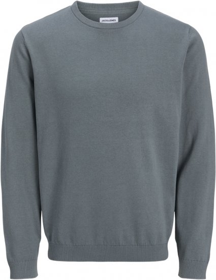 Jack & Jones BASIC Knitted Sweater Grey - Mikiny & mikiny bez kapucne - Mikiny & Mikiny s Kapucňou 2XL-12XL