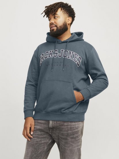 Jack & Jones CALEB Hoodie Blue - Mikiny & mikiny bez kapucne - Mikiny & Mikiny s Kapucňou 2XL-12XL