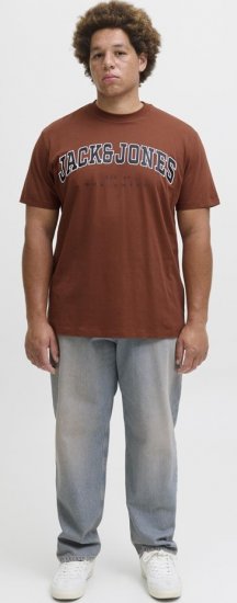 Jack & Jones Caleb Varsity T-Shirt Red - Tričká - Nadrozmerné tričká - 2XL-14XL