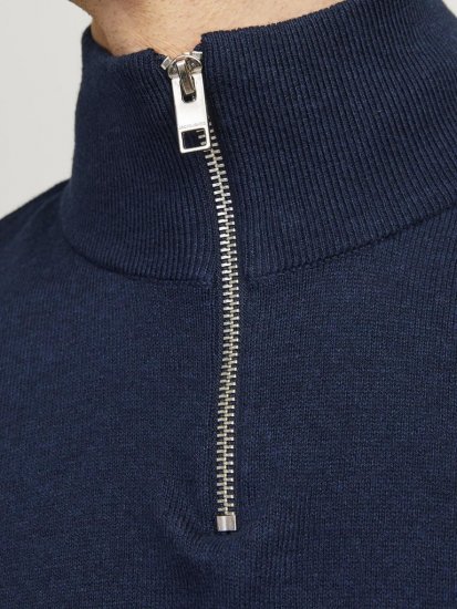 Jack & Jones Emil Knitted Pullover Blue - Mikiny & mikiny bez kapucne - Mikiny & Mikiny s Kapucňou 2XL-12XL