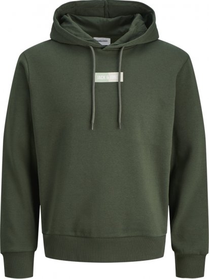 Jack & Jones Pan Hoodie Green - Mikiny & mikiny bez kapucne - Mikiny & Mikiny s Kapucňou 2XL-12XL