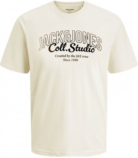 Jack & Jones Makoto T-Shirt Antique White - Tričká - Nadrozmerné tričká - 2XL-14XL