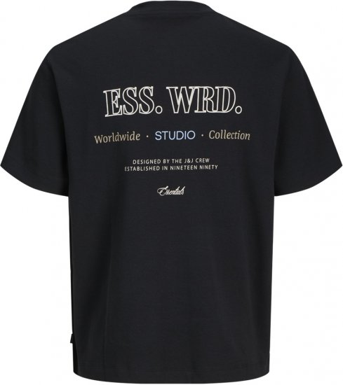 Jack & Jones Urban Edge Studio T-shirt Black - Tričká - Nadrozmerné tričká - 2XL-14XL