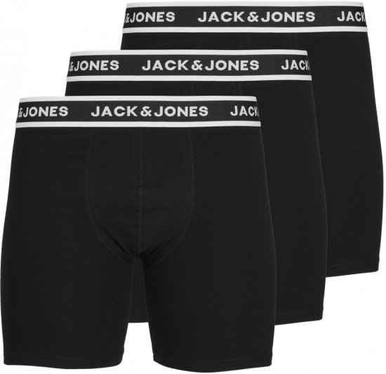 Jack & Jones Solid Boxer 3-Pack Black - Boxerky - Boxerky 2XL-12XL