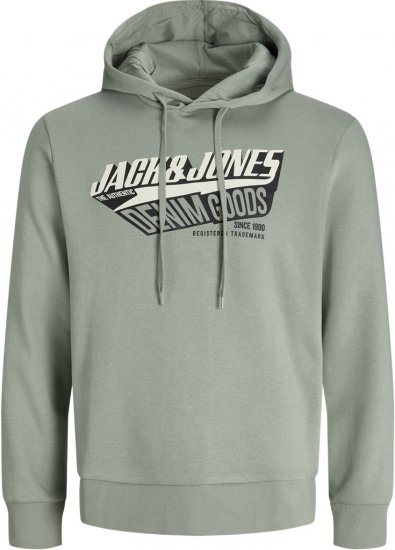 Jack & Jones 2 COL LOGO Hoodie Iceberg Green - Mikiny & mikiny bez kapucne - Mikiny & Mikiny s Kapucňou 2XL-12XL