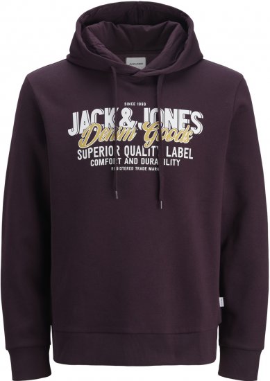 Jack & Jones 2 COL LOGO Hoodie Purple - Mikiny & mikiny bez kapucne - Mikiny & Mikiny s Kapucňou 2XL-12XL