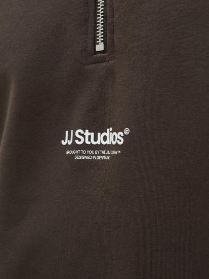 Jack & Jones Soho Sweatshirt with Zipper Brown - Mikiny & mikiny bez kapucne - Mikiny & Mikiny s Kapucňou 2XL-12XL
