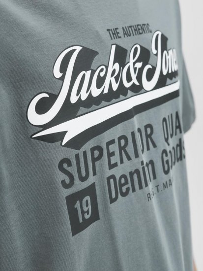 Jack & Jones Logo 2COL T-shirt Grey - Tričká - Nadrozmerné tričká - 2XL-14XL