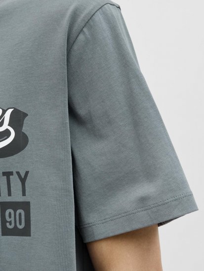 Jack & Jones Logo 2COL T-shirt Grey - Tričká - Nadrozmerné tričká - 2XL-14XL