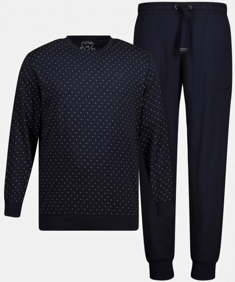 JP1880 Pyjamas Two-piece Long Sleeve and Long Trousers Navy - Spodná bielizeň - Spodné Prádlo 2XL-8XL