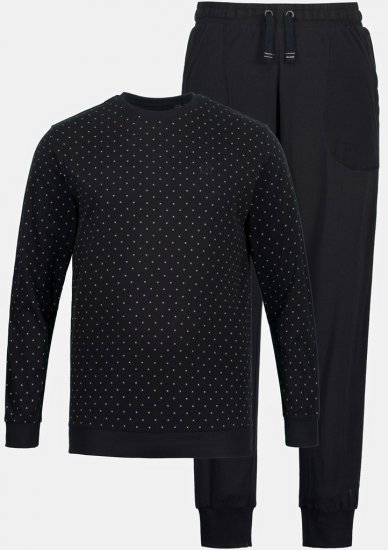 JP1880 Two-piece Pyjamas Long Sleeve and Long Trousers Black - Spodná bielizeň - Spodné Prádlo 2XL-8XL