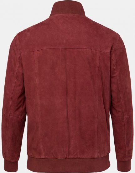 JP1880 Leather Jacket Suede with Stand-up Collar Red - Bundy - Bundy Nadmerné Veľkosti 2XL-8XL